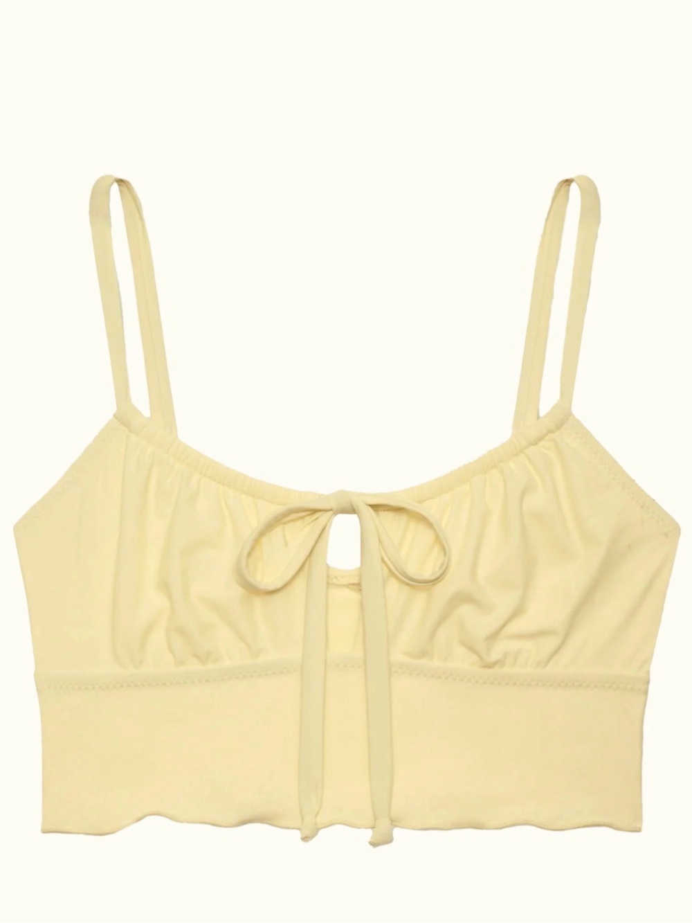 Galamaar Women's Butter Yellow Bikini Set - Bralette Top (L) & Hipster Bottom (M